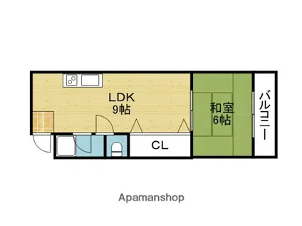クオーレマンション巽北(1LDK/3階)の間取り写真