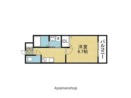 ラスペランザ森ノ宮(1K/3階)の間取り写真