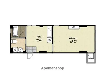 WT.NET.BLD(1DK/2階)の間取り写真