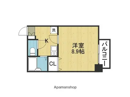 クレセント谷町(1K/10階)の間取り写真