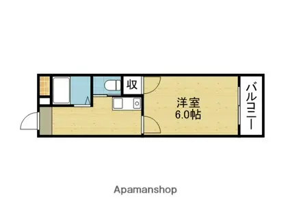 レオーネ寺田町東(1K/6階)の間取り写真