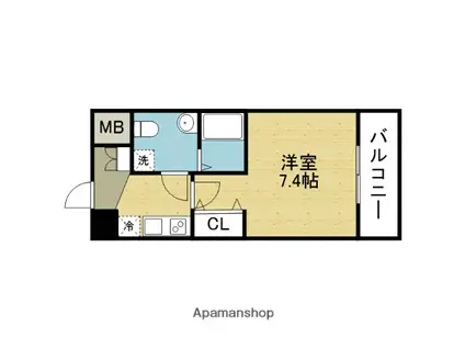 セレニテ 桃谷(1K/8階)の間取り写真