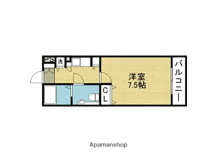 グランデール南今里(1K/7階)の間取り写真