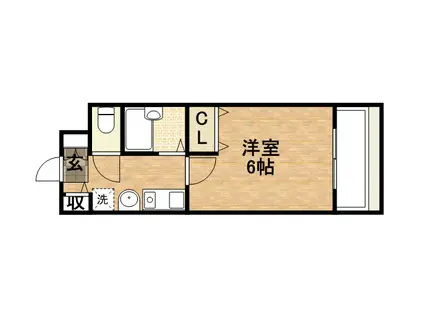 プレサンス東本町(1K/3階)の間取り写真