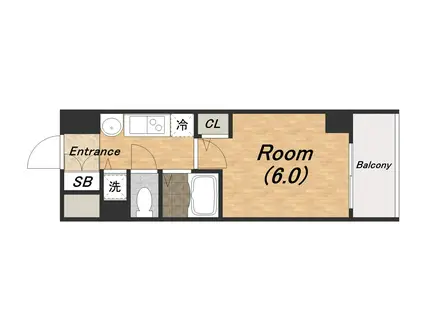 プレサンス堺筋本町フィリア(1K/3階)の間取り写真