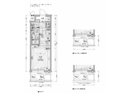 プレサンス天神橋ラ・デュアル(1K/10階)の間取り写真