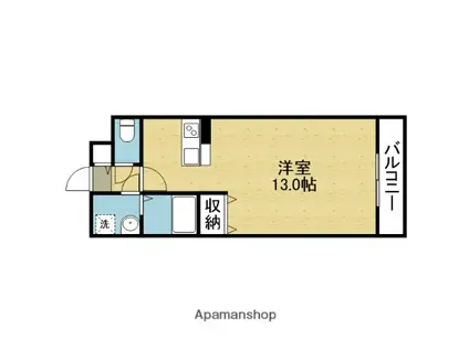 BEGIN巽中(ワンルーム/3階)の間取り写真