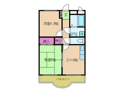 メルベーユシャンブル(2DK/3階)の間取り写真