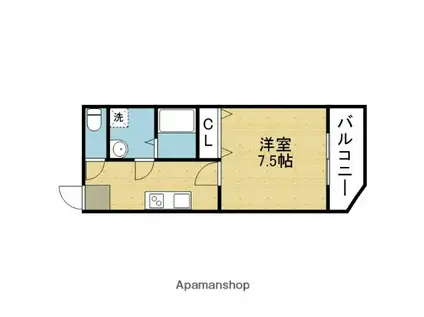 ジュエル鶴橋(1K/2階)の間取り写真