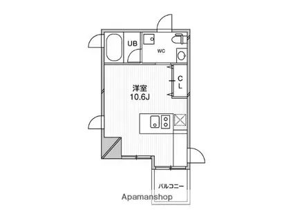ルクレ堺筋本町レジデンス(ワンルーム/13階)の間取り写真