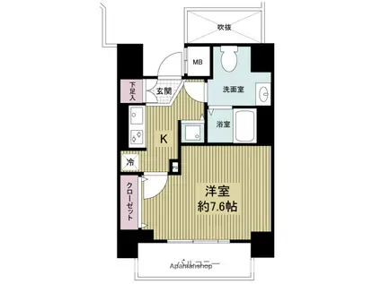 ドゥーエ玉造(1K/11階)の間取り写真