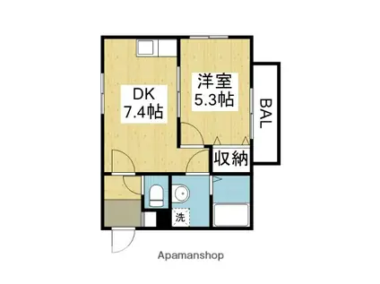 カルム林寺(1DK/1階)の間取り写真