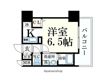 ララプレイス ザ・京橋ステラ(1K/4階)の間取り写真