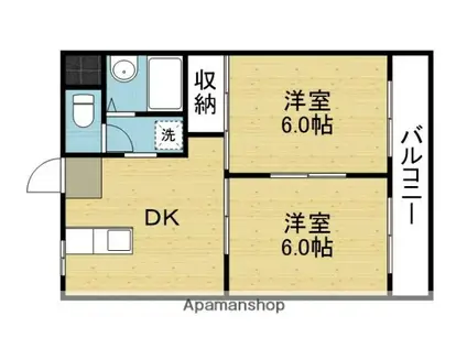 リベラルパレス平野(2DK/7階)の間取り写真