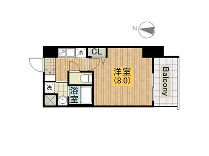 レジュールアッシュ天王寺舟橋(1K/2階)の間取り写真