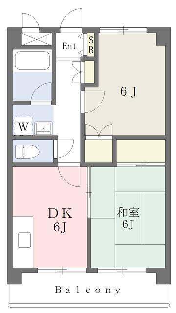 フェア・ニッキー・マンション(2DK/1階)の間取り写真