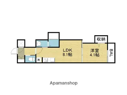 F ASECIA BONNY(1LDK/2階)の間取り写真