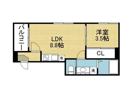 ハーモニーテラス小路Ⅳ(1LDK/1階)の間取り写真