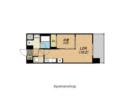 セイワパレス天王寺真田山(1LDK/5階)の間取り写真