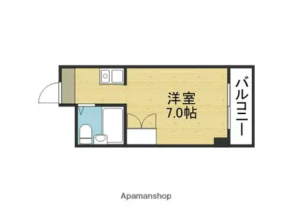 KUWADA(1K/6階)の間取り写真