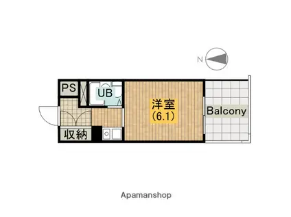 パークサイド上本町駅前(1K/6階)の間取り写真