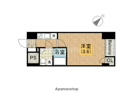 YMK NANBA(1K/11階)の間取り写真