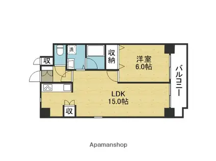 ノバカネイチ堂ヶ芝(1LDK/4階)の間取り写真
