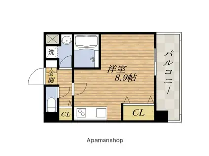 CREA放出西(ワンルーム/5階)の間取り写真