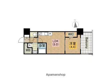 アーバネックス真田山(1LDK/11階)の間取り写真