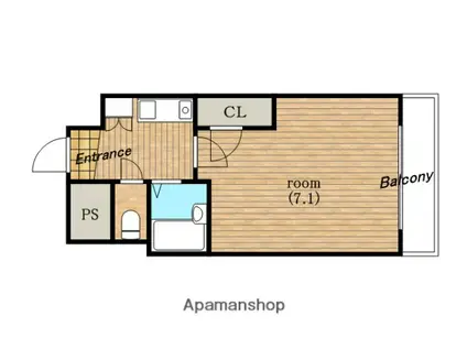 グリーンヒルズ5番館(1K/3階)の間取り写真