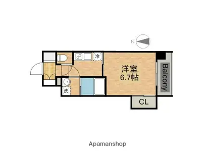 ファーストフィオーレ本町イースト(1K/10階)の間取り写真