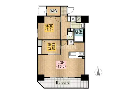 ベルンガーデン上本町(2LDK/8階)の間取り写真