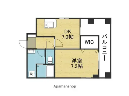 アビタシオン島之内(1DK/7階)の間取り写真