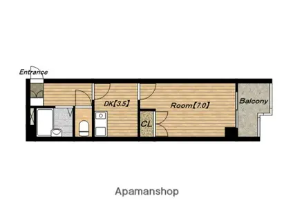 ジュネス北河堀(1K/5階)の間取り写真