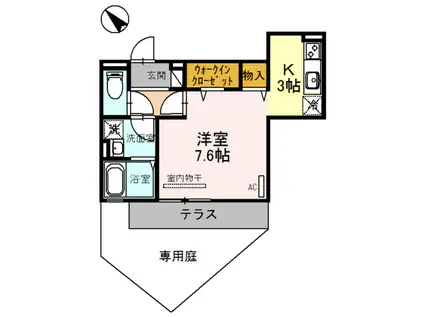セレナヴィラ小阪W(1K/1階)の間取り写真