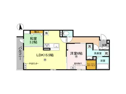 GEACH永田(2LDK/3階)の間取り写真