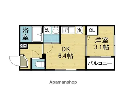 ベル ルミエール中川(1DK/1階)の間取り写真