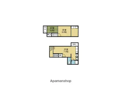安友文化(1DK/1階)の間取り写真
