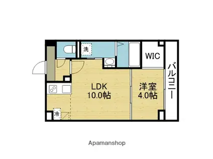 アリビラ鶴橋(1LDK/4階)の間取り写真