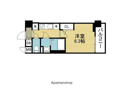 エスリード大阪平野プライム(1K/4階)の間取り写真