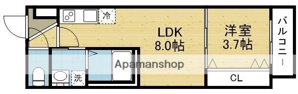 MUSEZIOⅤ(1LDK/2階)の間取り写真