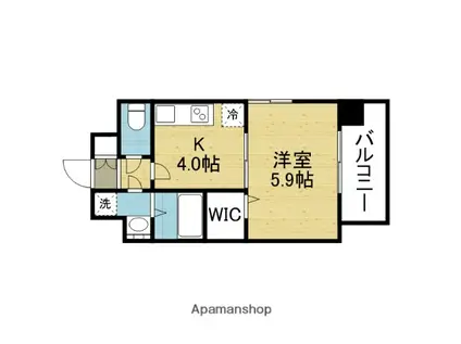 レジュールアッシュ緑橋駅前(1DK/3階)の間取り写真