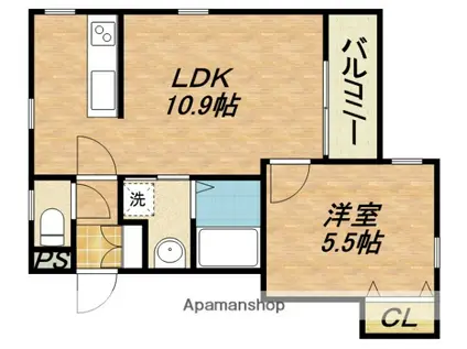 HALE WALEA(1LDK/1階)の間取り写真
