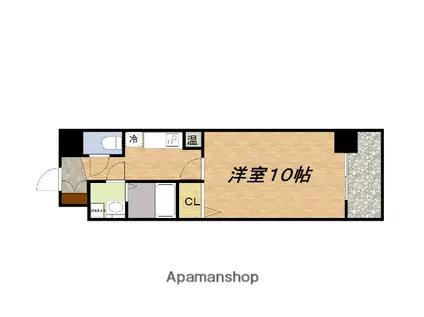 グレンパーク内本町(1K/3階)の間取り写真