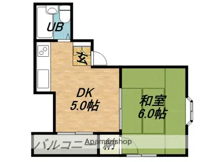 ロイヤルハイツ緑橋(1DK/3階)の間取り写真
