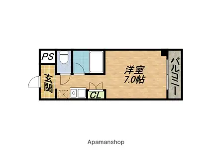 第3グリーンハイツ(1K/2階)の間取り写真