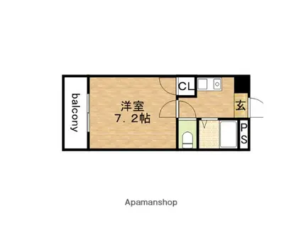 スティーブルMS(1K/3階)の間取り写真