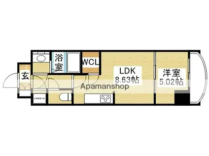 セレニテ新大阪弐番館(1DK/11階)の間取り写真