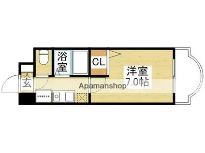 ローズコーポ西中島(1K/6階)の間取り写真