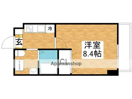 パークヒルズ東三国ビジョン(1K/7階)の間取り写真